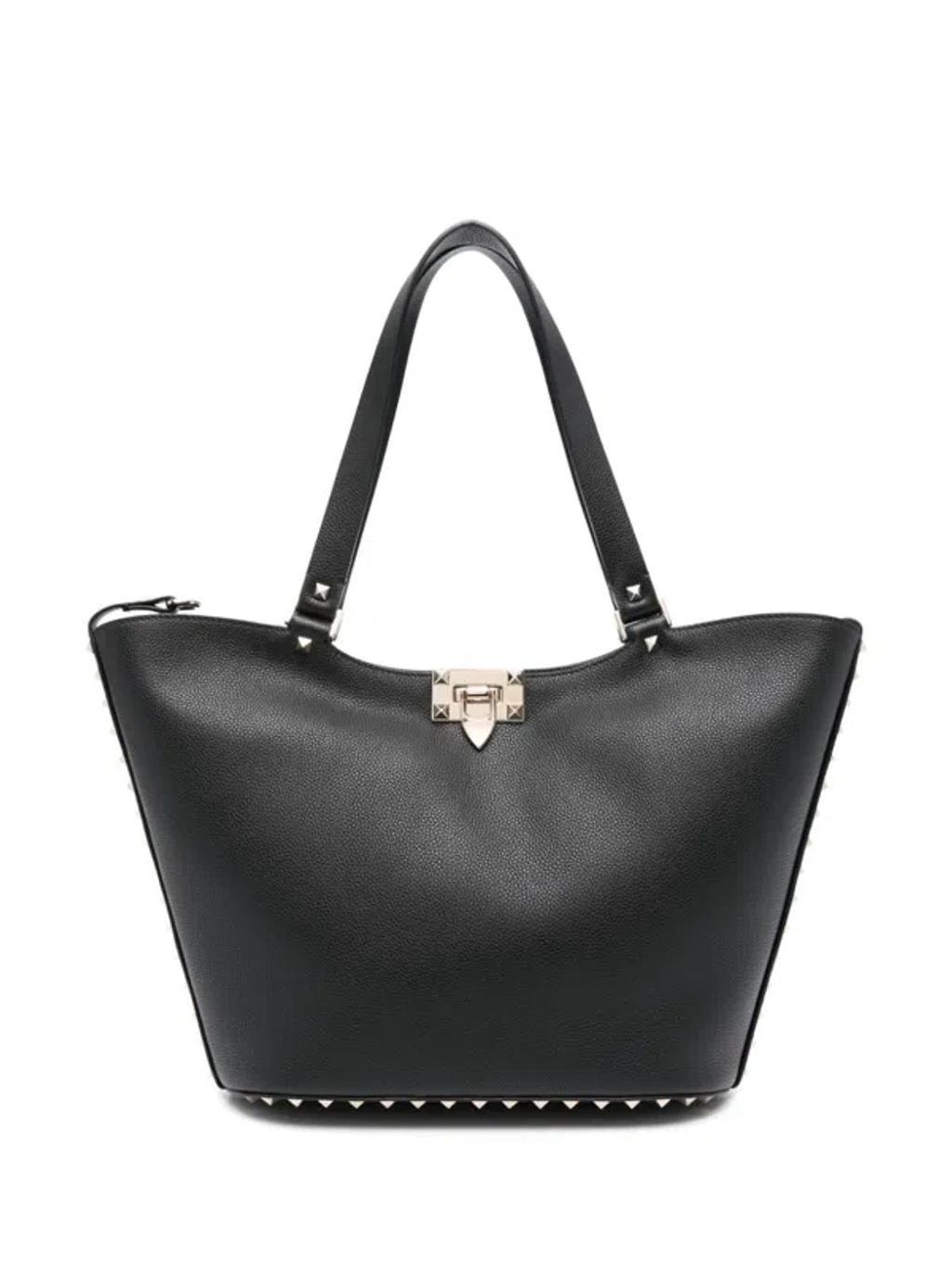 VALENTINO GARAVANI Women's Rockstud Small Tote Bag In Black Product Image