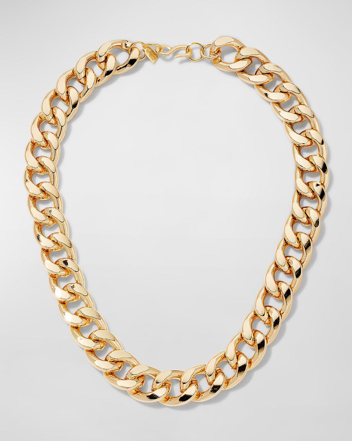 Womens 20K Goldplated Curb-Link Toggle Collar Necklace Product Image