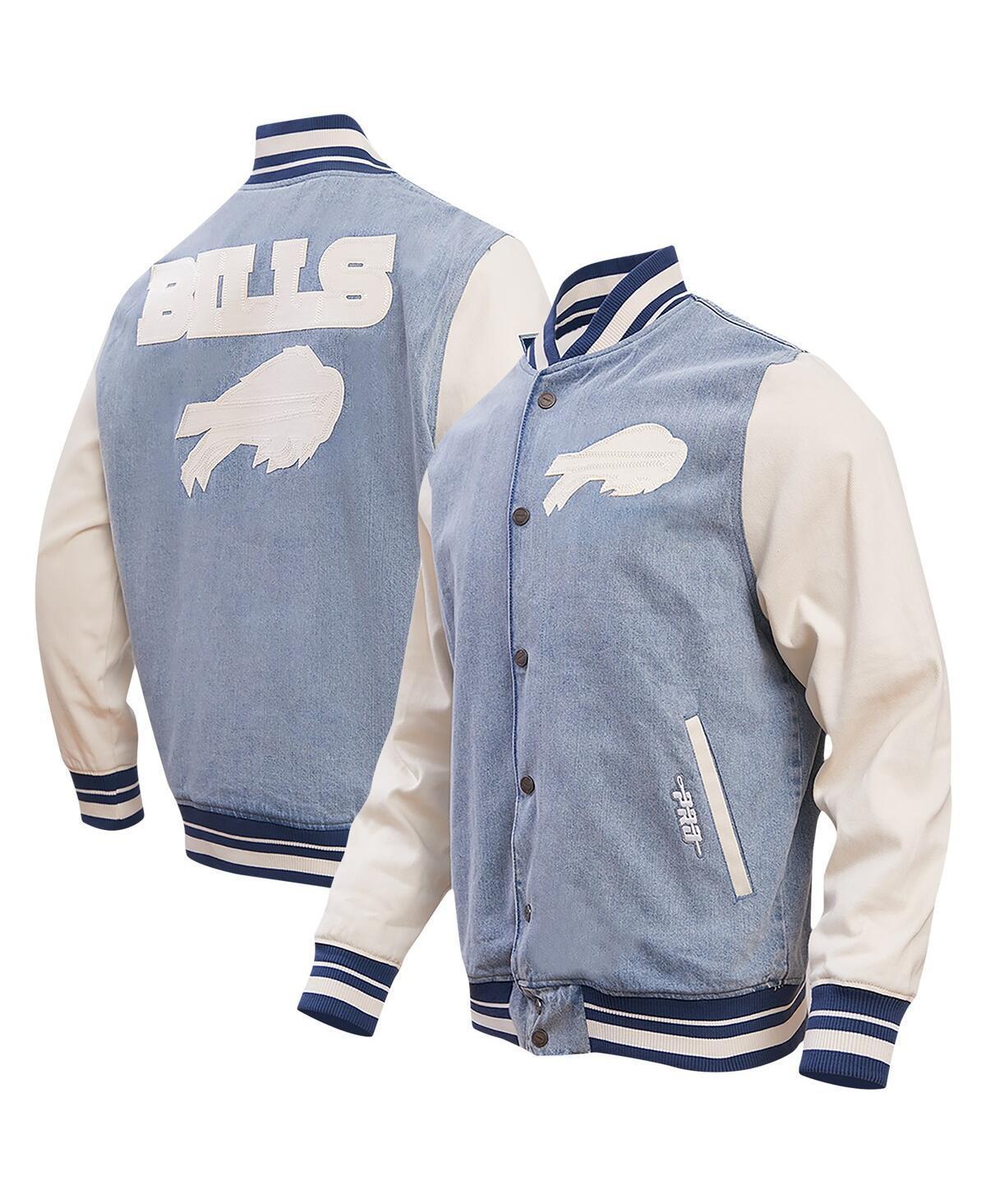 Mens Pro Standard Denim Distressed Buffalo Bills Varsity Blues Full-Snap Varsity Jacket Product Image