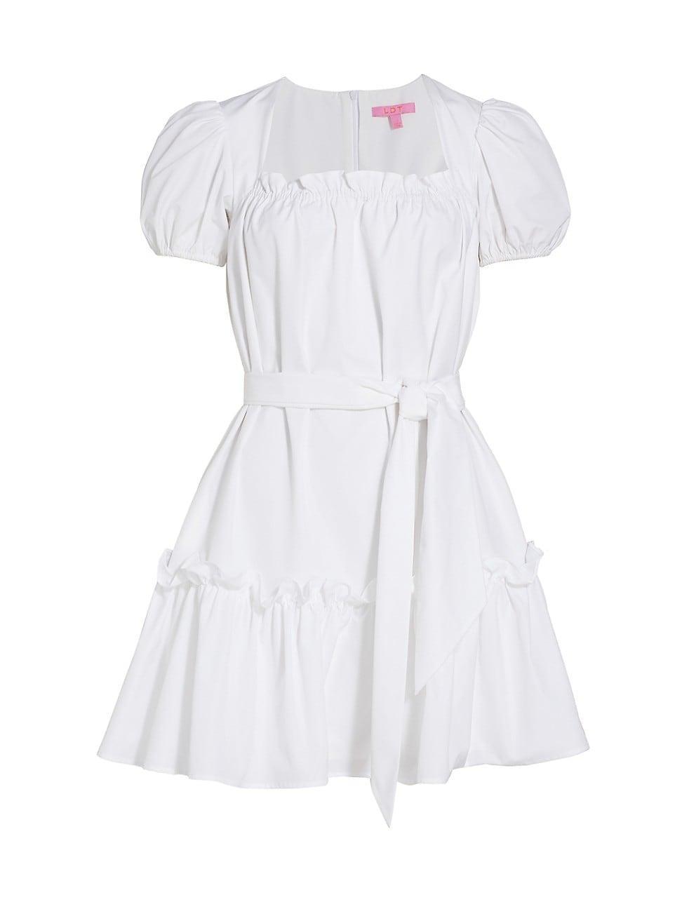 Womens Ruffled Puff-Sleeve Minidress Product Image