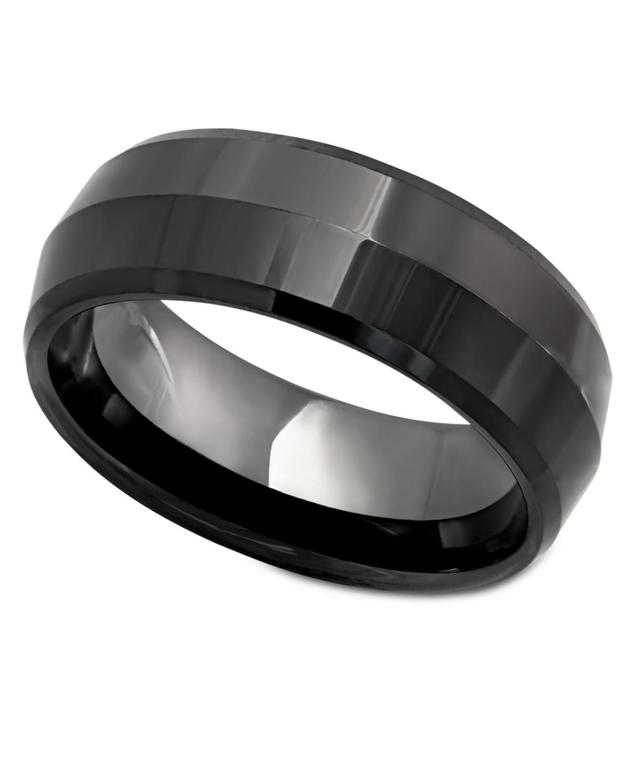 Black Ceramic Wedding Band - Men, Mens Product Image