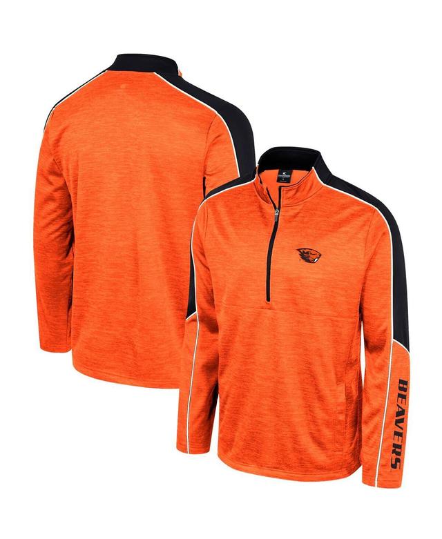 Mens Colosseum Orange Oregon State Beavers Marled Half-Zip Jacket Product Image