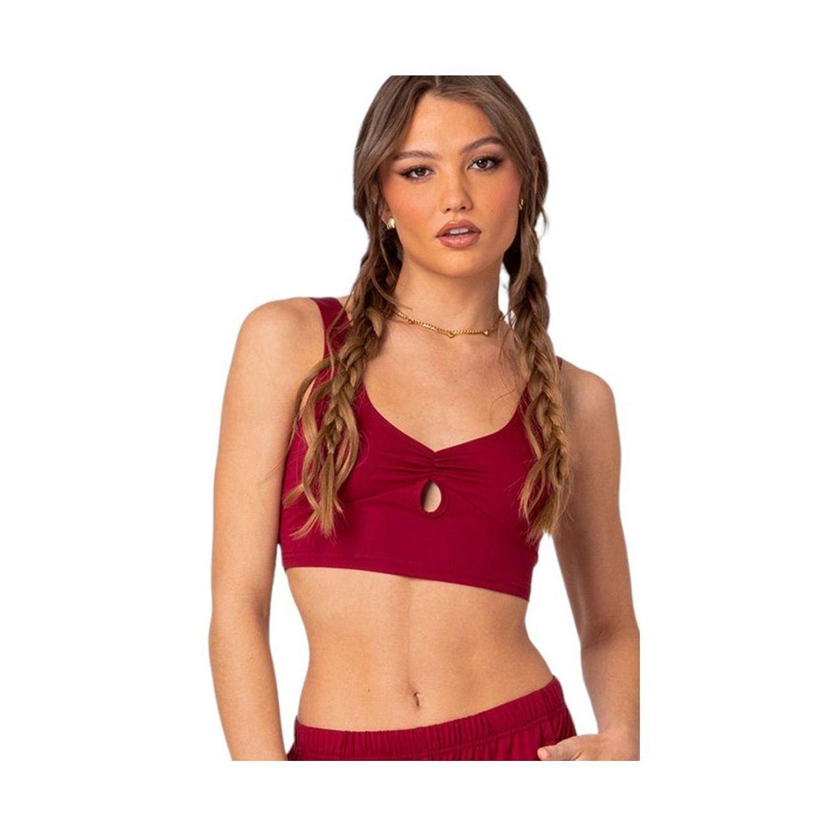 EDIKTED Jayla Ruched Cutout Crop Top Product Image