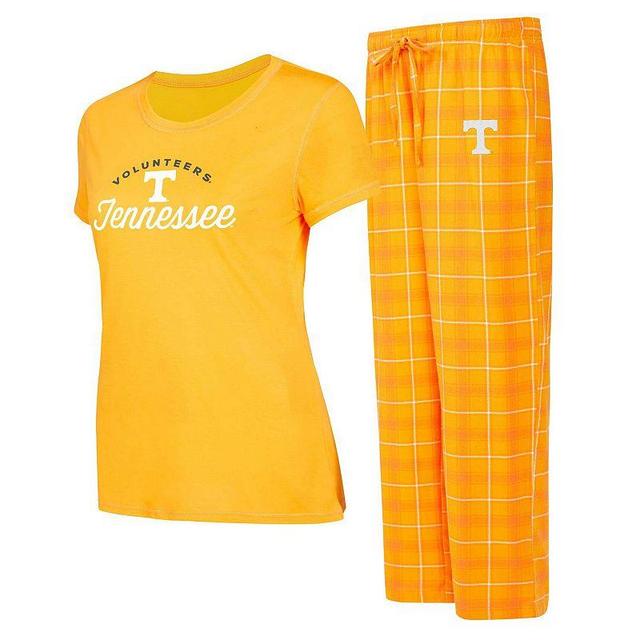 Womens Concepts Sport Tennessee /White Tennessee Volunteers Arctic T-Shirt & Flannel Pants Sleep Set Product Image