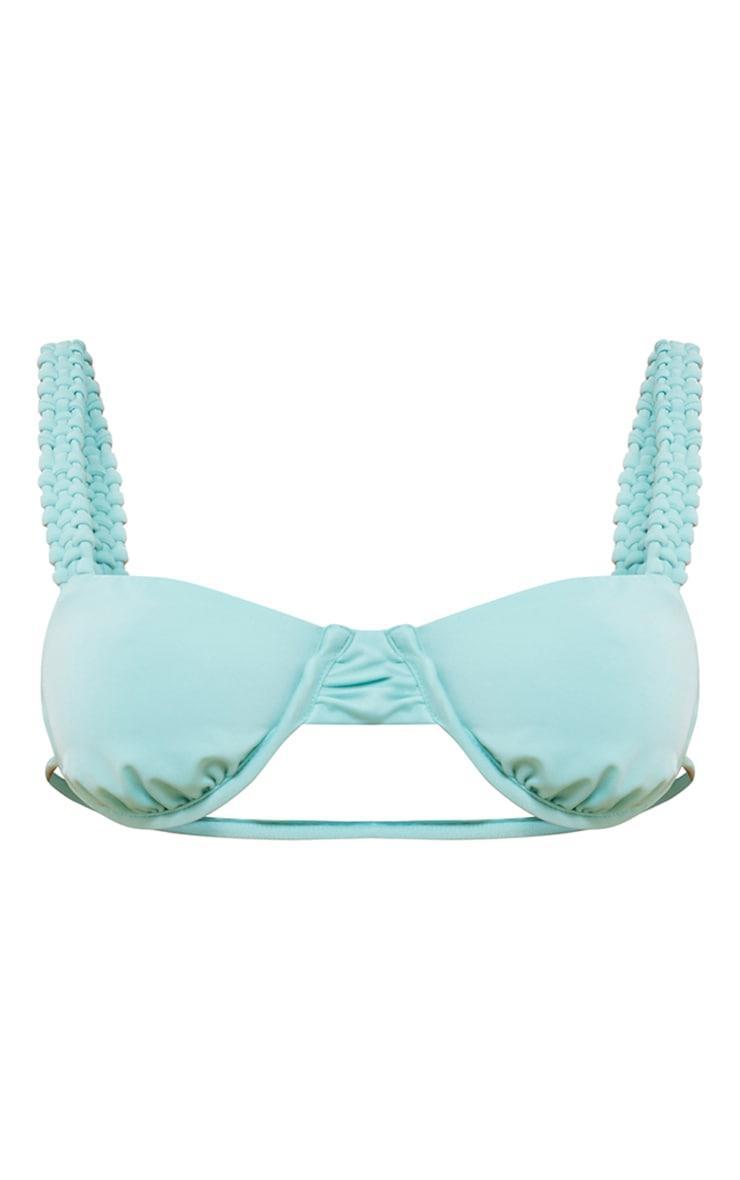 Aqua Plaited Strap Underwired Bikini Top Product Image