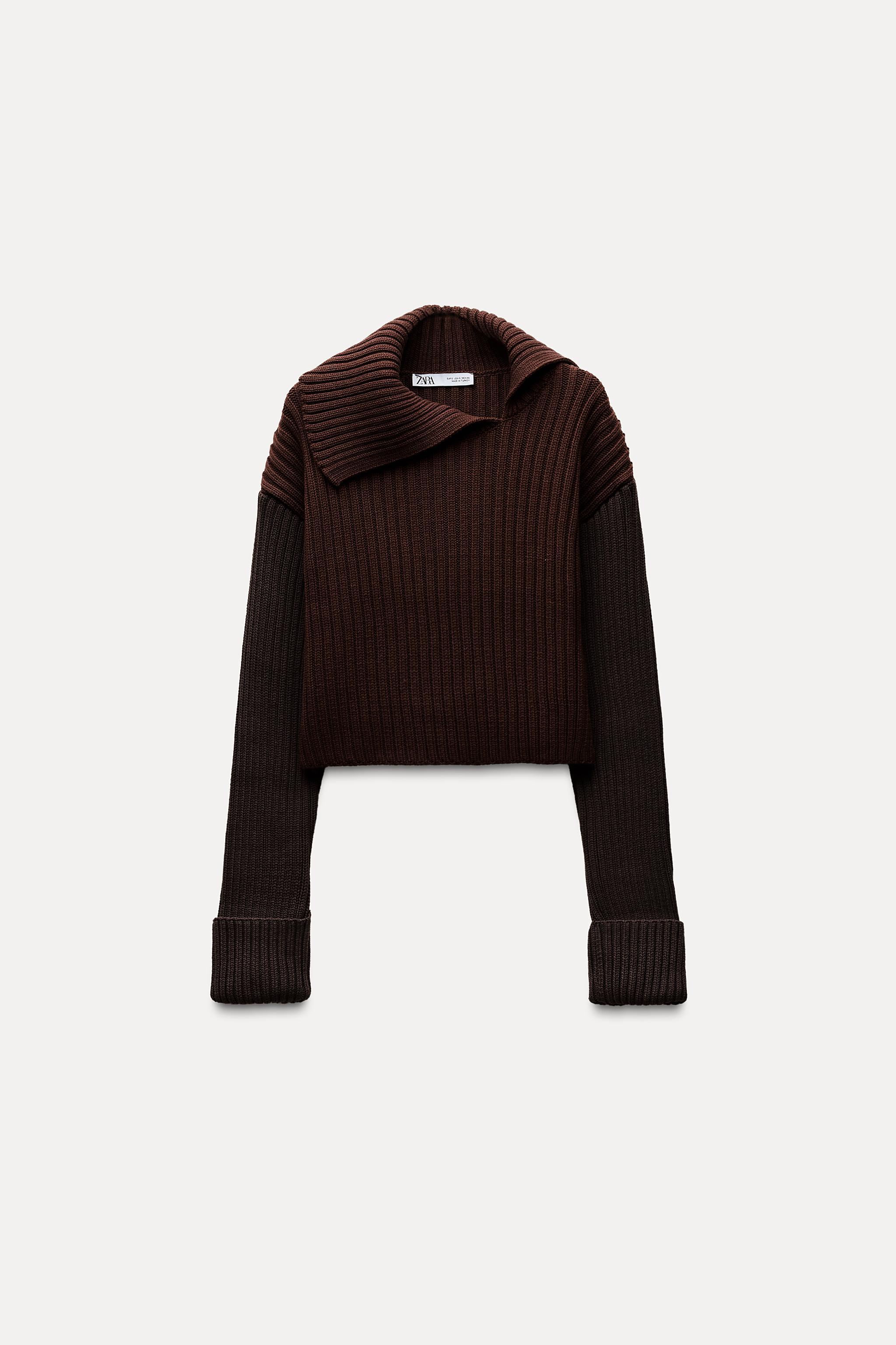 RIB KNIT CROP SWEATER Product Image