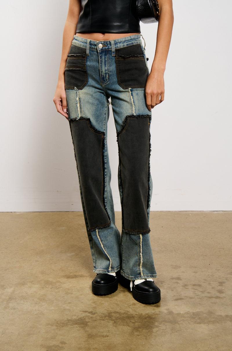 DEEP IN THE BOTTOM DISTRESSED DENIM PANT Product Image