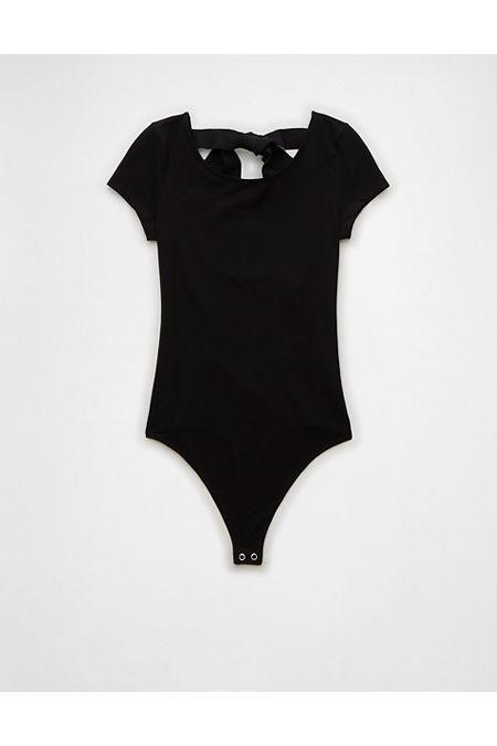 AE Bow-Back Short-Sleeve Bodysuit Womens Product Image