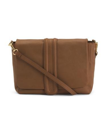 Leather Padded Flap Over Crossbody for Women Product Image