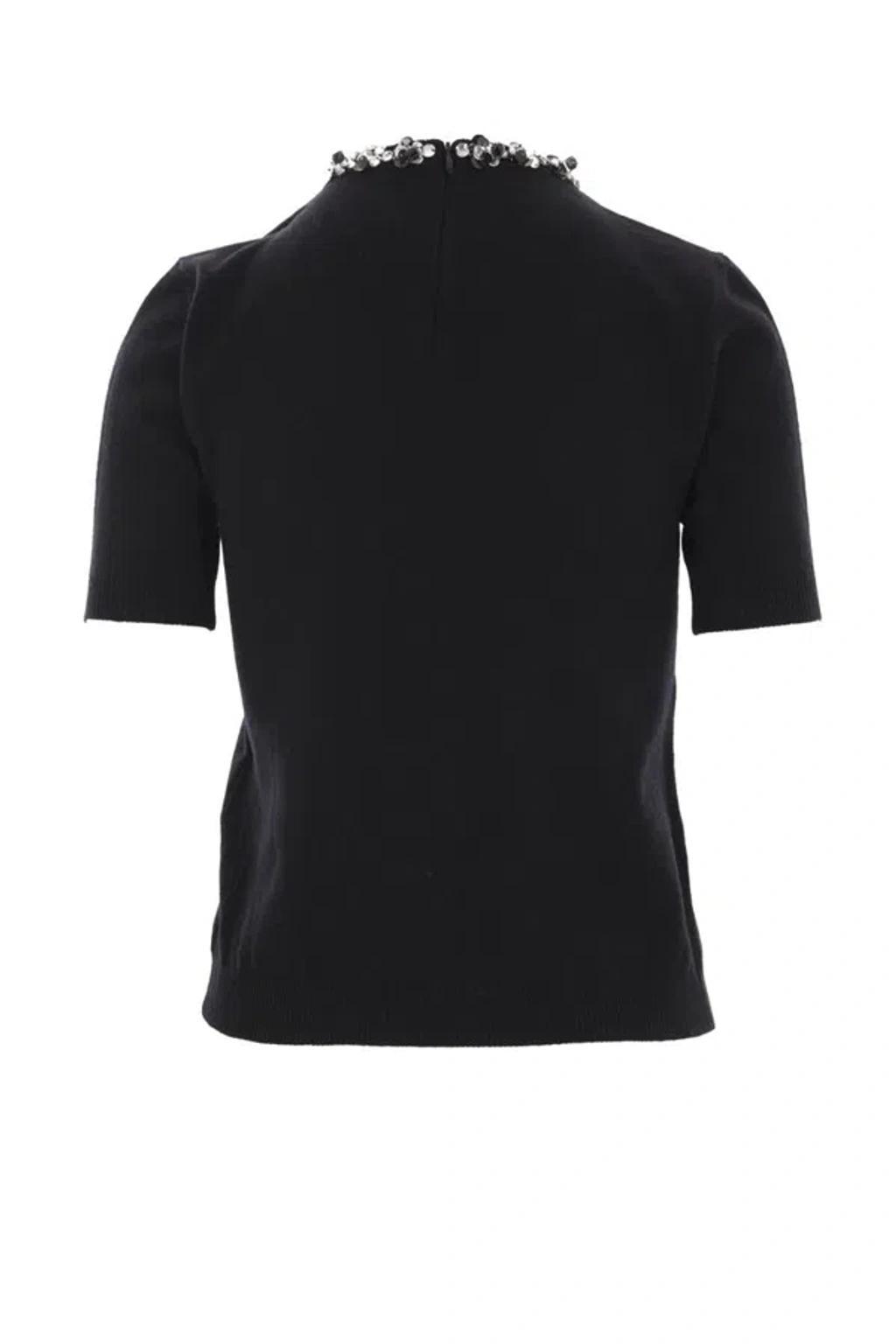 Embellished Crewneck Short In Black Product Image