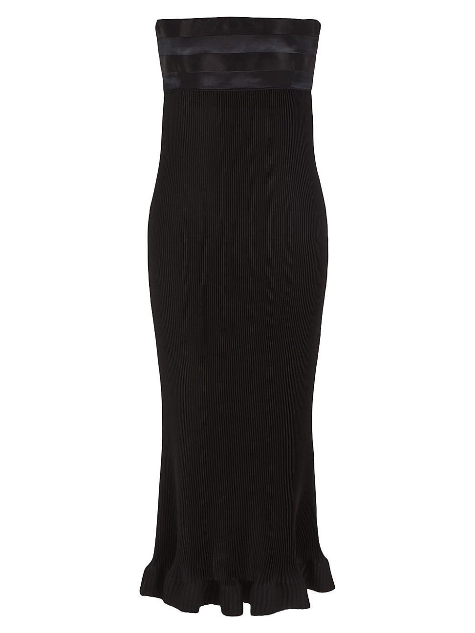 Womens Strapless Flounce Midi-Dress product image