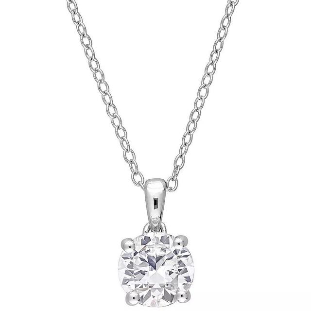 Stella Grace Sterling Silver Lab-Created White Sapphire Solitaire Pendant Necklace, Womens Product Image