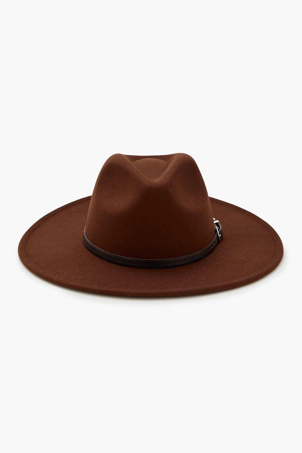 Buckled Faux Leather-Trim Fedora | Forever 21 product image