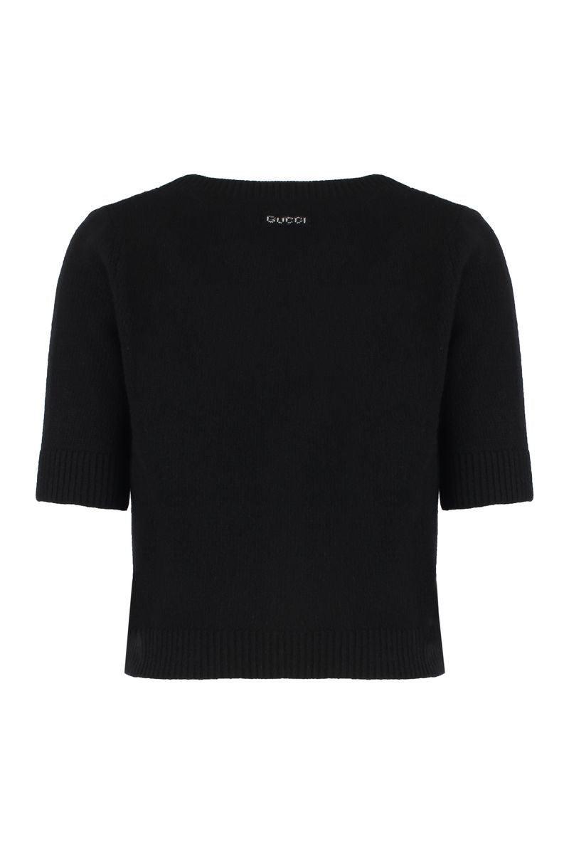 V-necked Cashmere Cardigan In Black Product Image