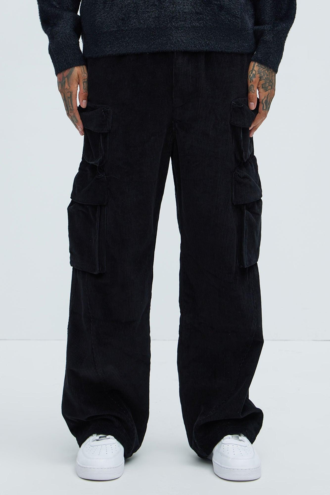 Louie Corduroy Cargo Pants - Black Product Image