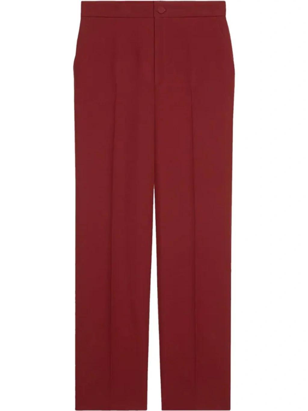 Straight-leg Tailored Trousers In Red Product Image