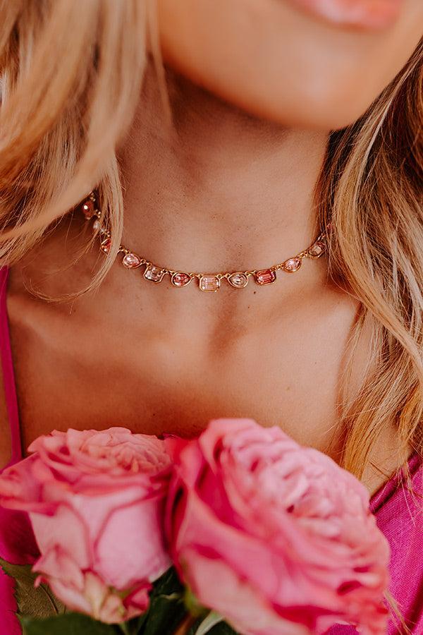 Perfectly Polished Necklace In Pink Product Image