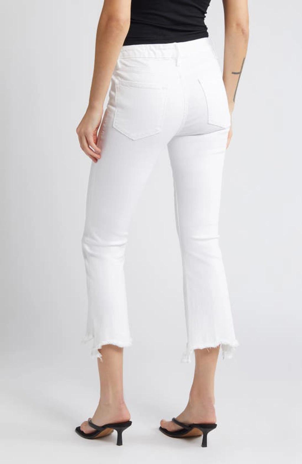 FRAME Le Crop Mini Bootcut Fray Step Hem Jeans In Blanc Product Image