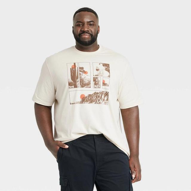 Mens Big & Tall Short Sleeve Crewneck Graphic T-Shirt - Goodfellow & Co Quiet Cream 3XLT Product Image