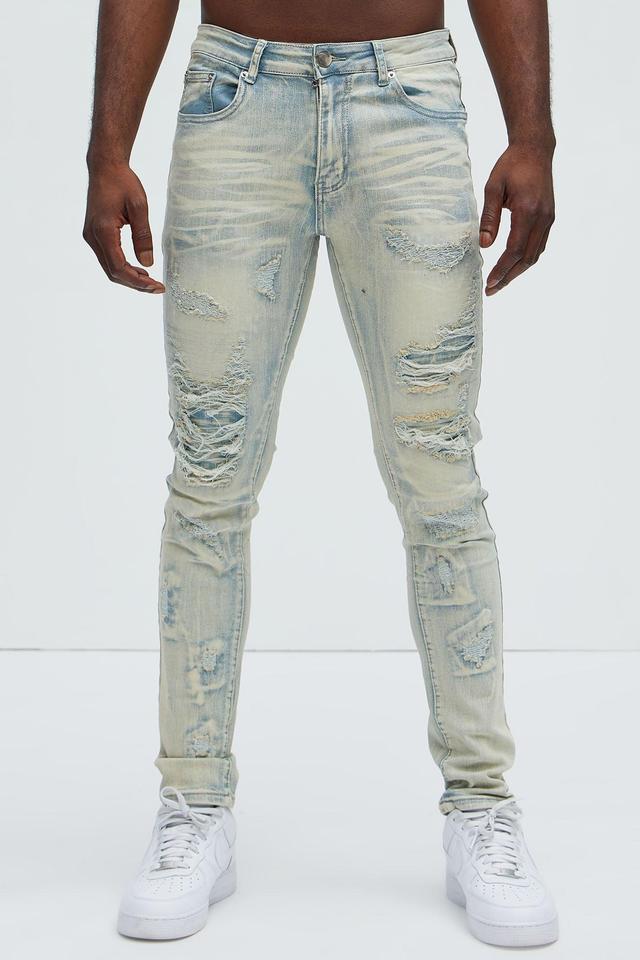 Above It All Ripped Stacked Skinny Jeans - Light Wash Product Image