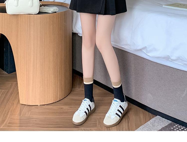 High Rise Pleated Panel Mini A-Line Skirt Product Image