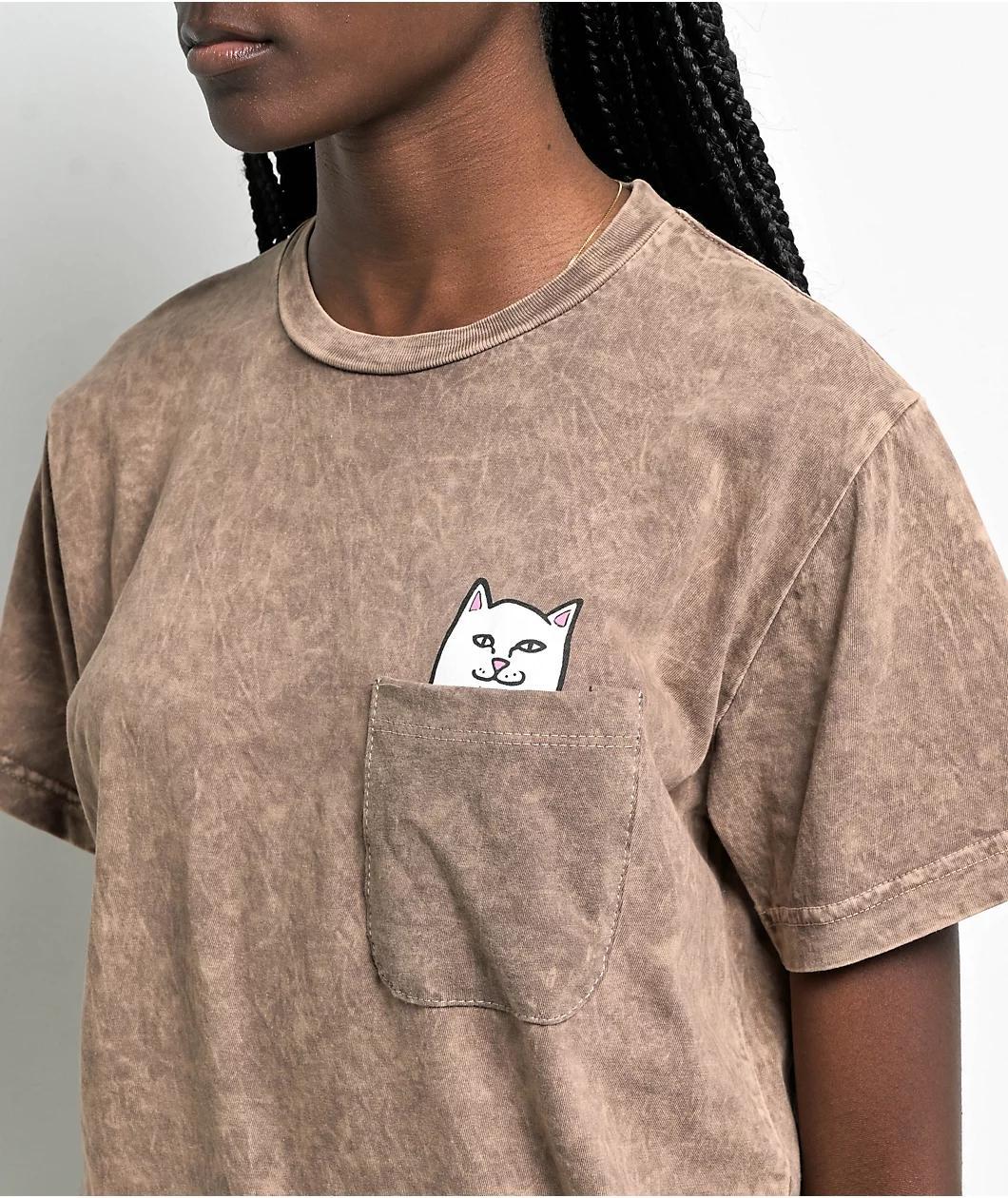 RIPNDIP Nermal Tan Mineral Wash Pocket T-Shirt Product Image