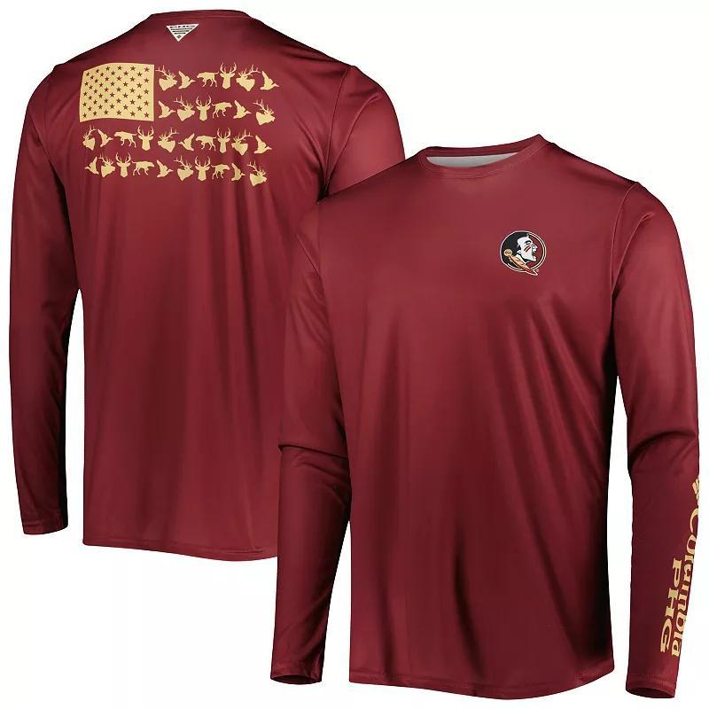 Mens Columbia Garnet Florida State Seminoles Terminal Shot Omni-Shade Omni-Wick Long Sleeve T-Shirt Product Image