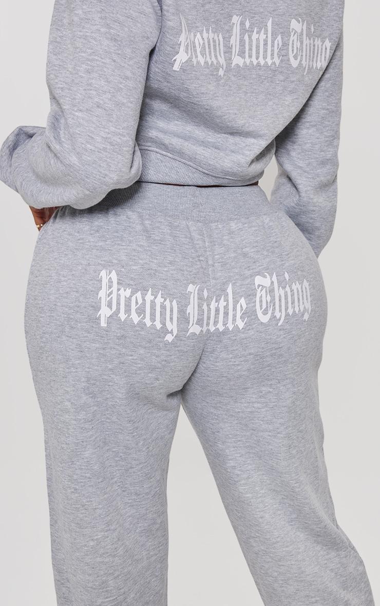 PRETTYLITTLETHING Shape Grey Marl Printed Back Oversized Sweatpants Product Image