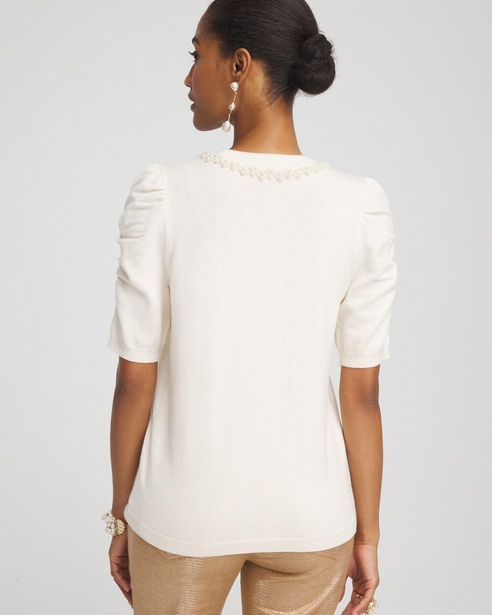 Ruched Sleeves Cashmere Blend Sweater Product Image