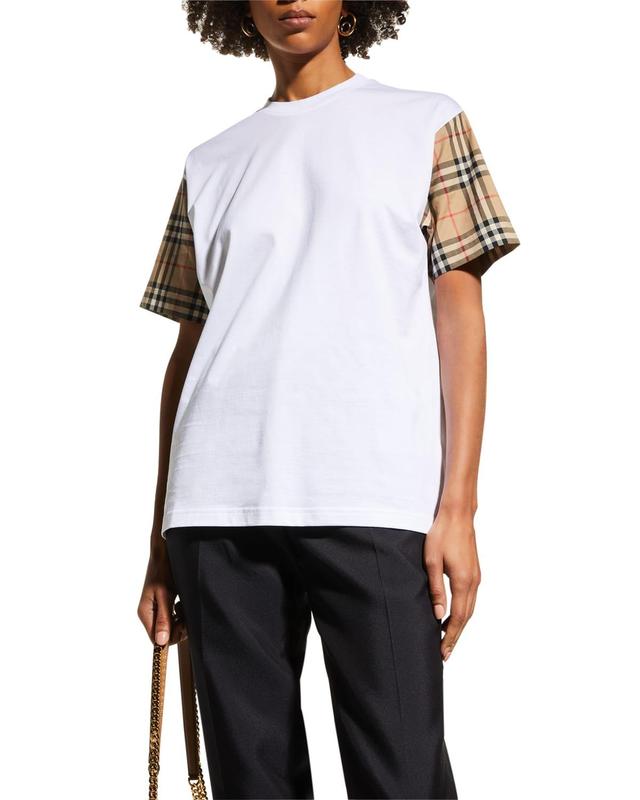 Womens Carrick Check Sleeve T-Shirt Product Image