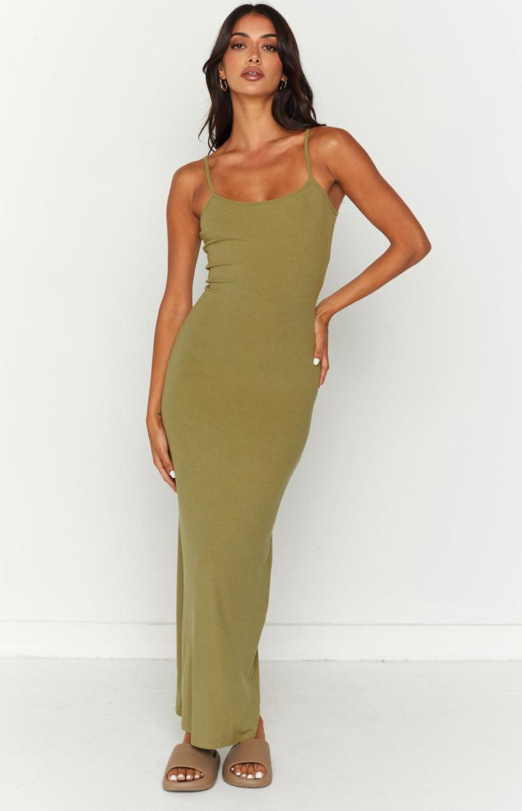 Melrose Khaki Maxi Dress Product Image