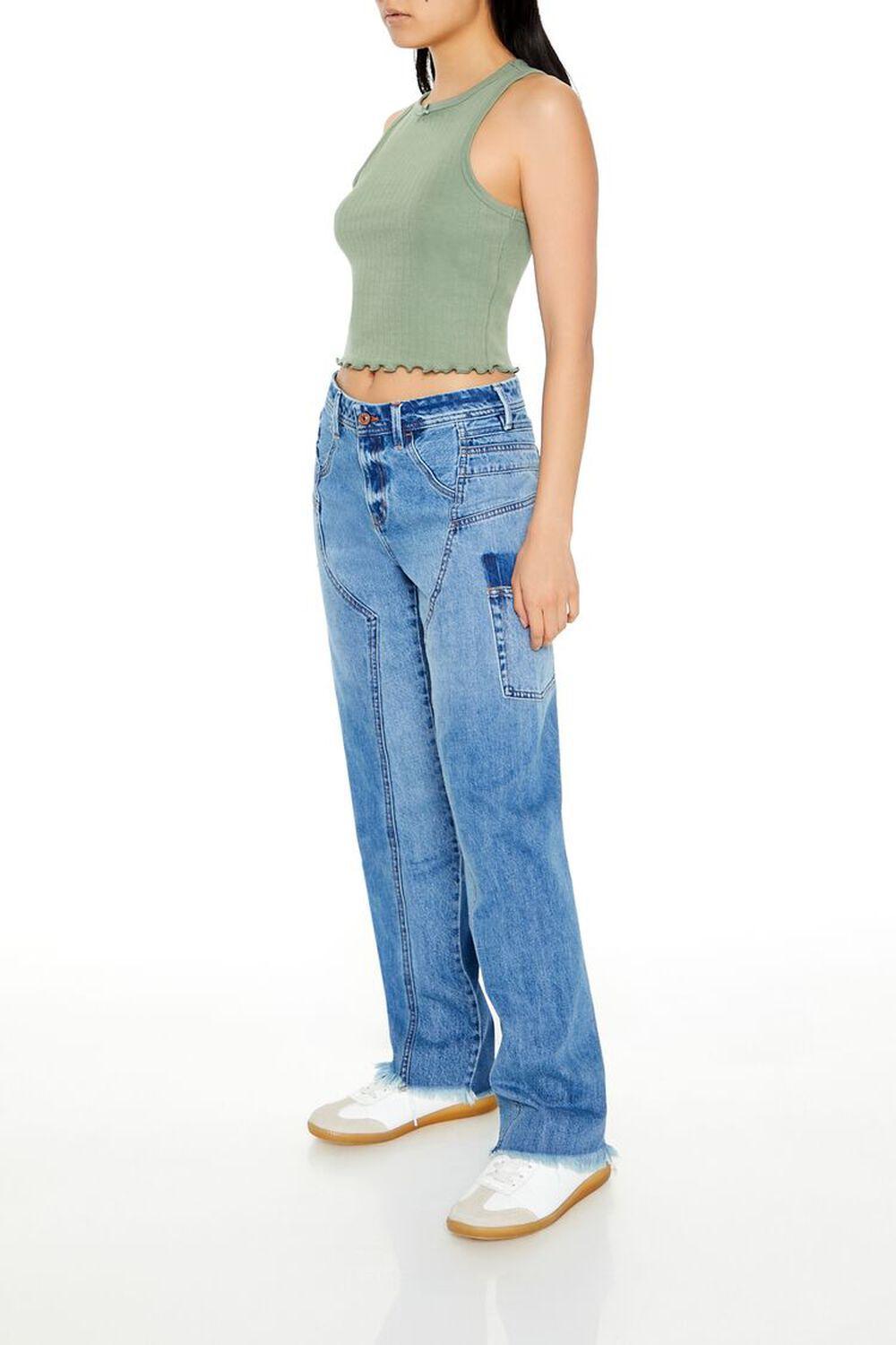 Low-Rise Straight Cargo Jeans | Forever 21 Product Image