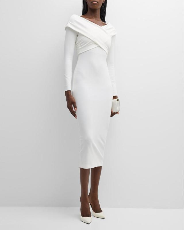 Crisscrossed Off-The-Shoulder Midi-Dress Product Image