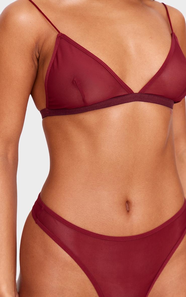 Burgundy Mesh Basic Triangle Bra Product Image