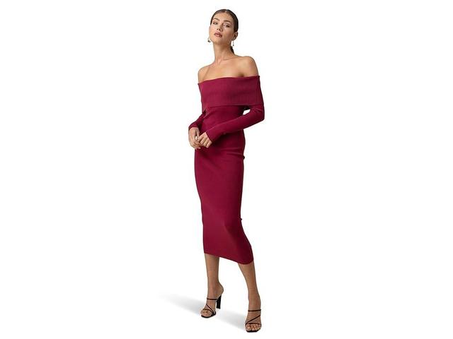 line and dot Heartstruck Midi Dress (Raspberry) Women's Dress Product Image