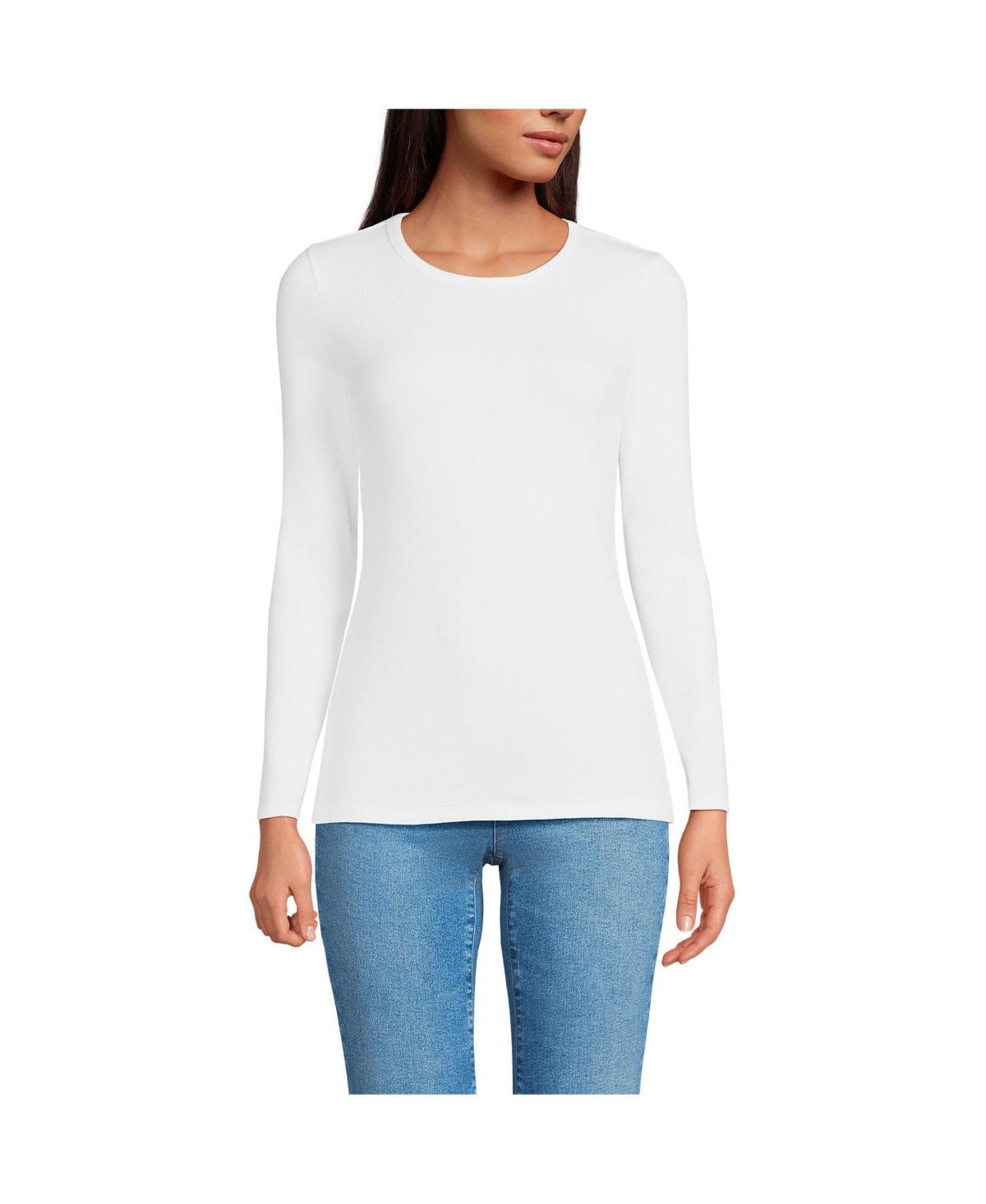 Lands End Womens Long Sleeve Micro Rib T-Shirt Product Image