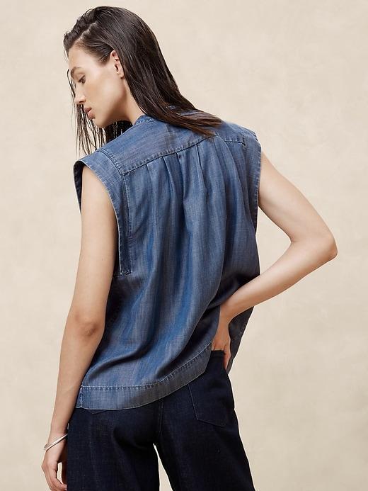 Oversized Chambray Top Product Image