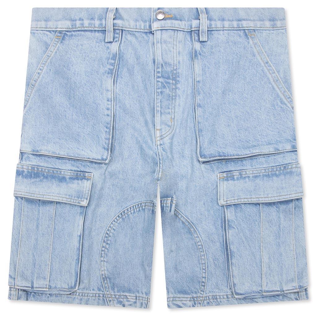 Denim Logo Cargo Shorts - Light Wash Male Product Image