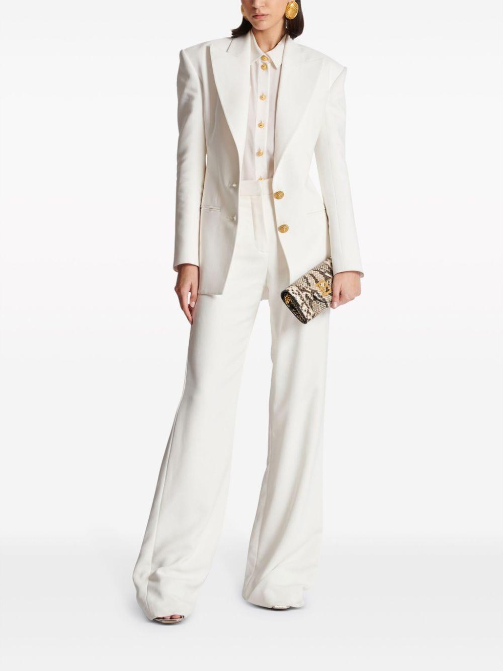 High-waisted Crepe Flare Pants In White Product Image