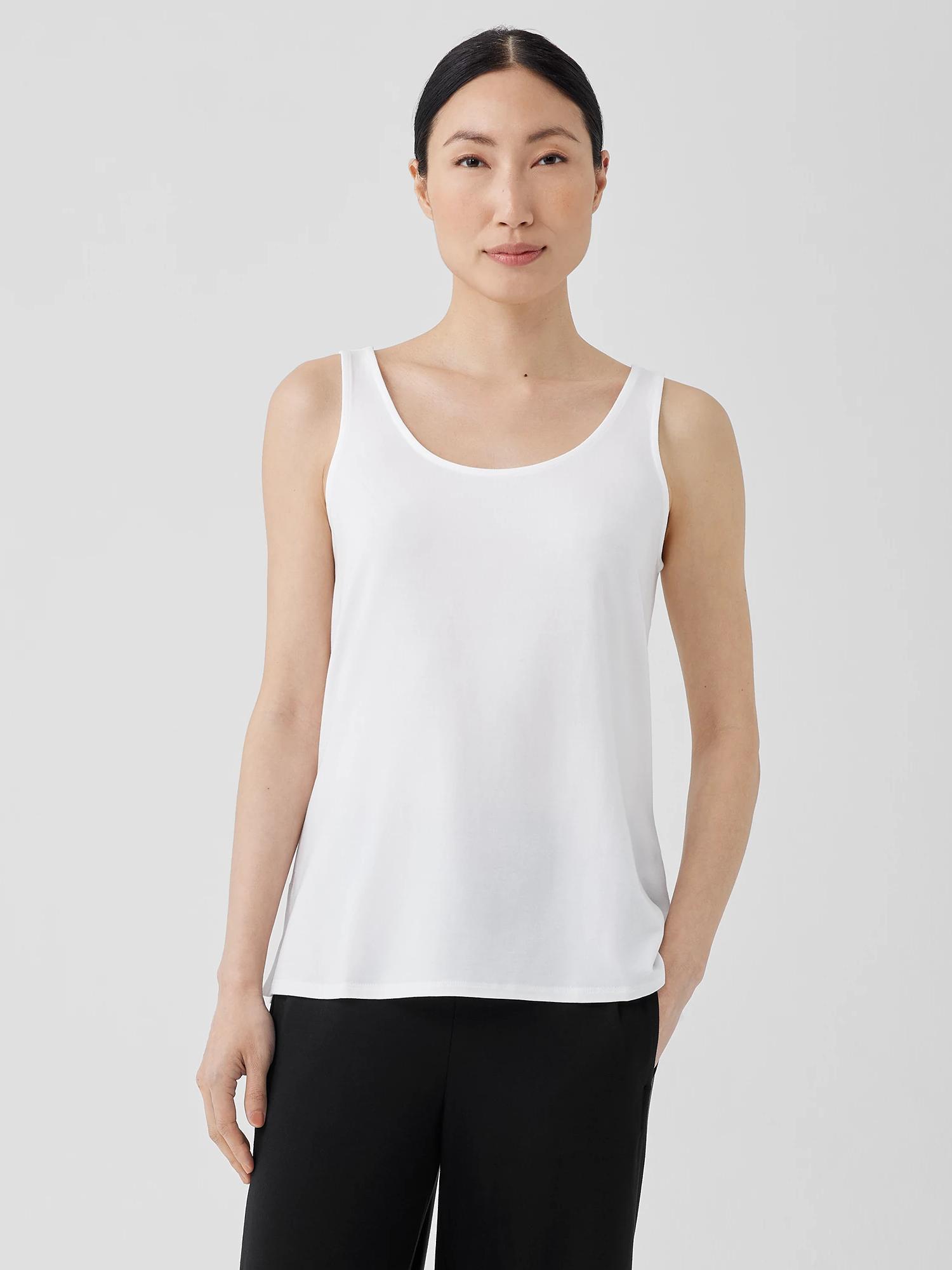 EILEEN FISHER Stretch Jersey Knit Scoop Neck Tankfemale Product Image