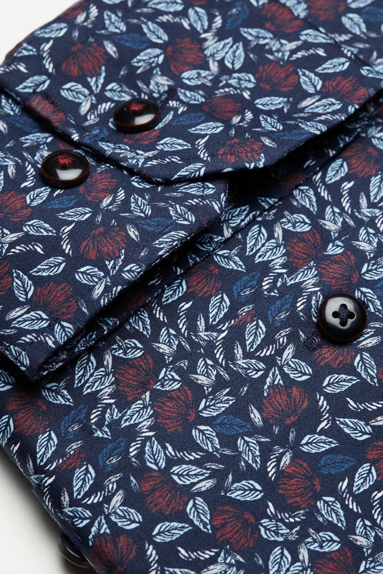 Bugatti Navy Based Floral Print Shirt Product Image