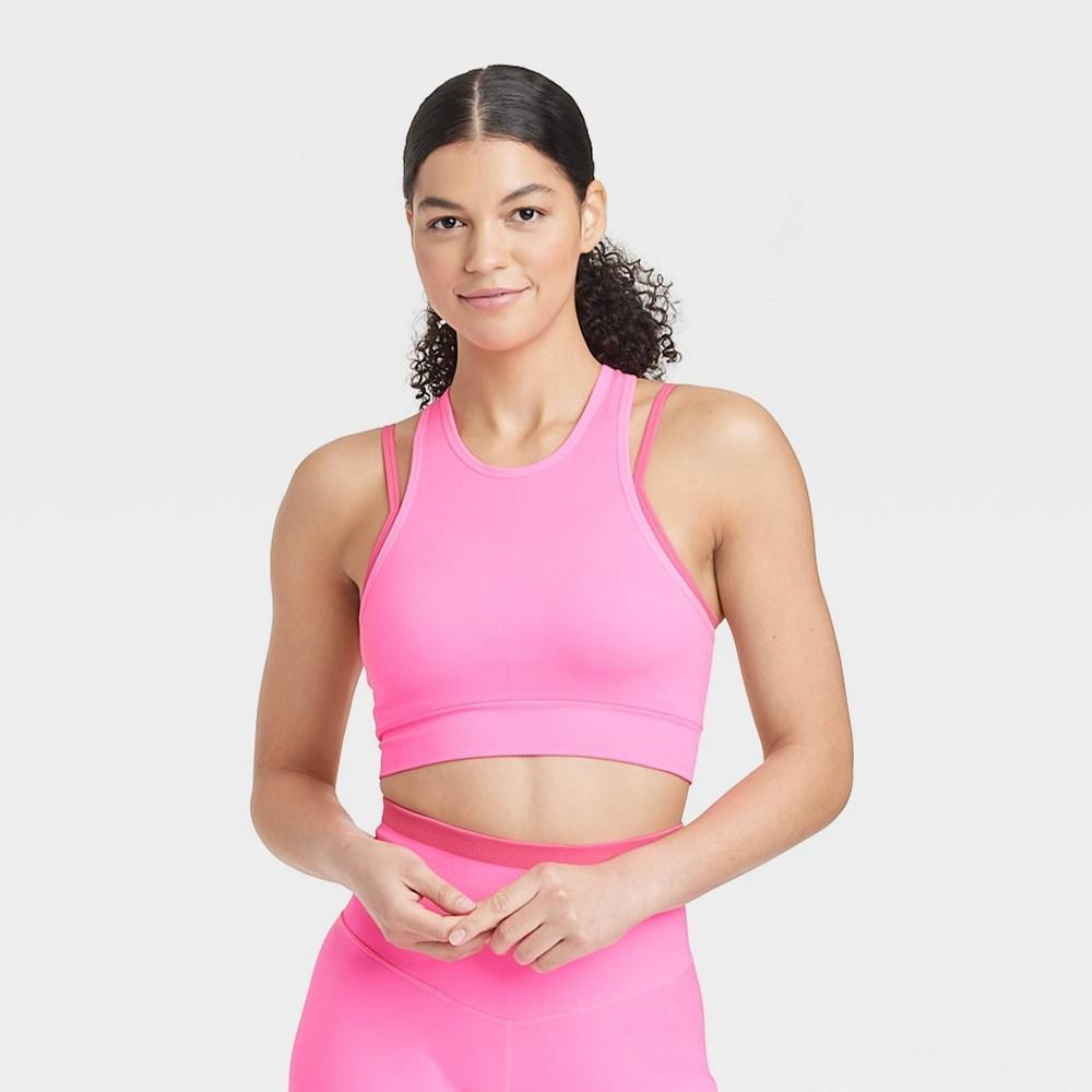 Womens Seamless Double Layer High Neck Bra - JoyLab XS Product Image