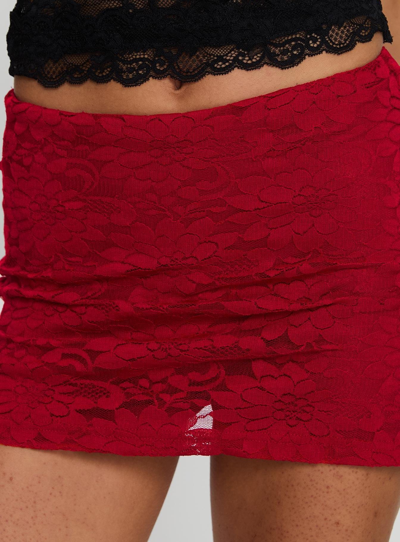 Gigi Lace Skort Red Product Image