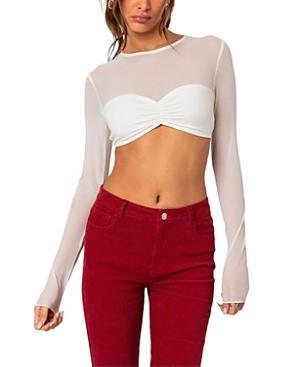 Womens Night out sheer crop top Product Image