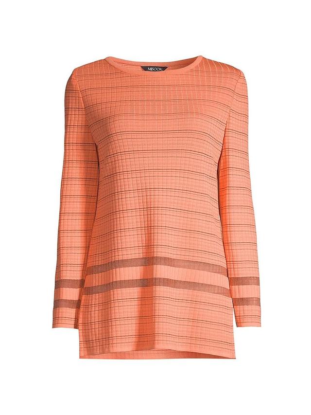 Womens Burnout Striped Knit Tunic Product Image