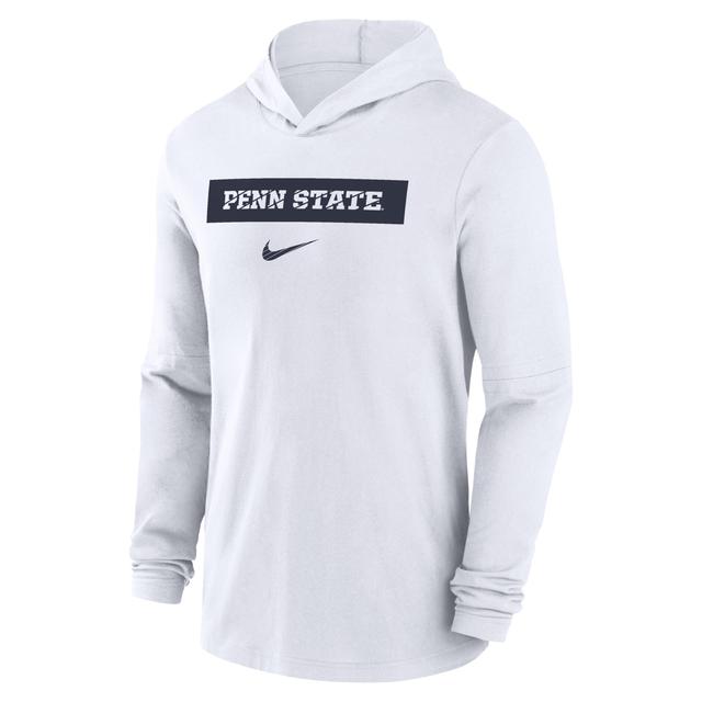 Nike Mens White Penn State Nittany Lions Sideline Hoodie Performance Long Sleeve T-Shirt Product Image