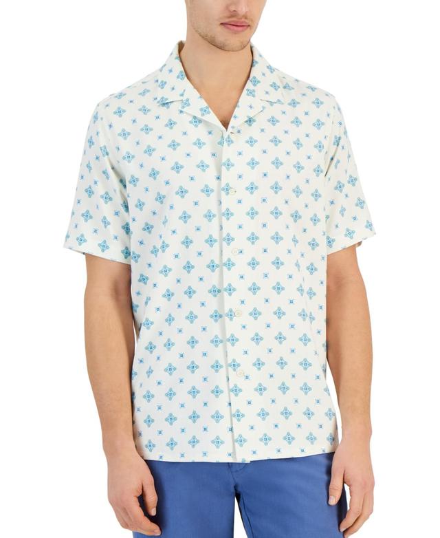 Club Room Mens Urman Regular-Fit Medallion-Print Button-Down Camp Shirt, Created for Macys Product Image