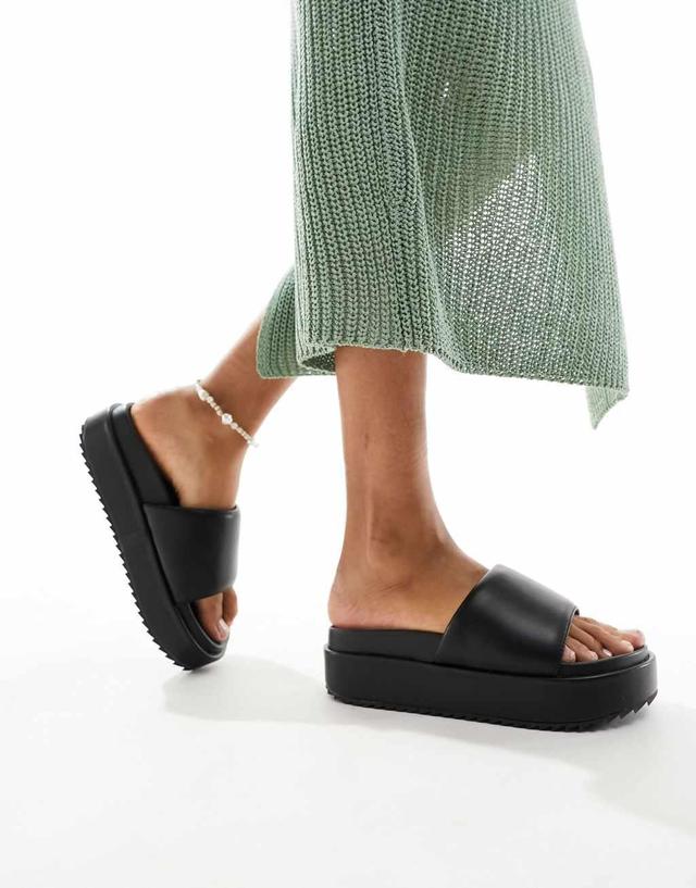 ASOS DESIGN Festival flatform sandals in black Product Image