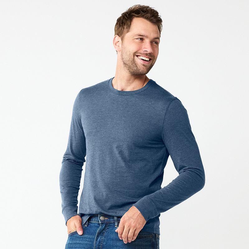 Mens Sonoma Goods For Life Supersoft Long Sleeve Crewneck Tee Blue Product Image