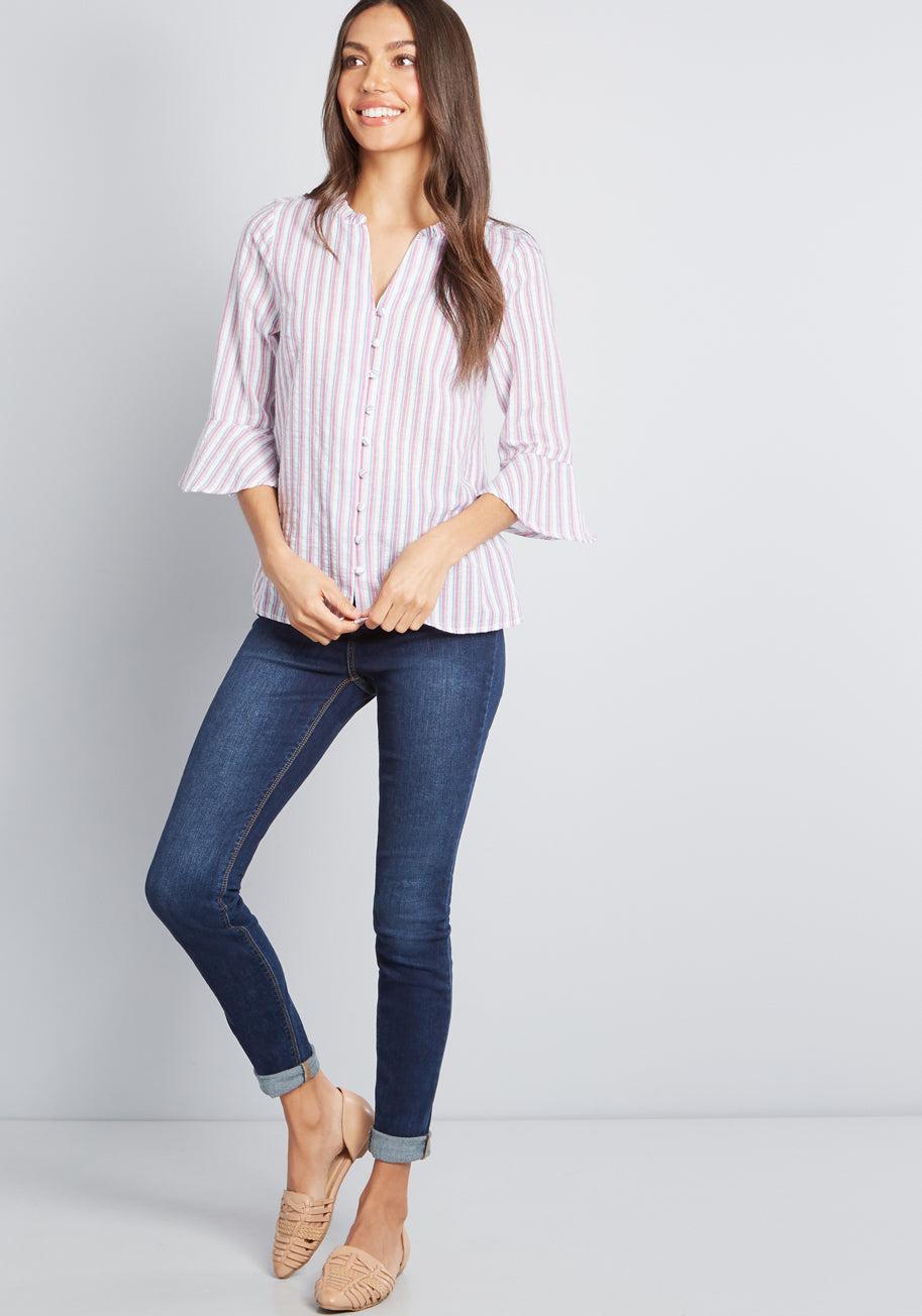 Professional Pizzazz Button-Up Top Product Image